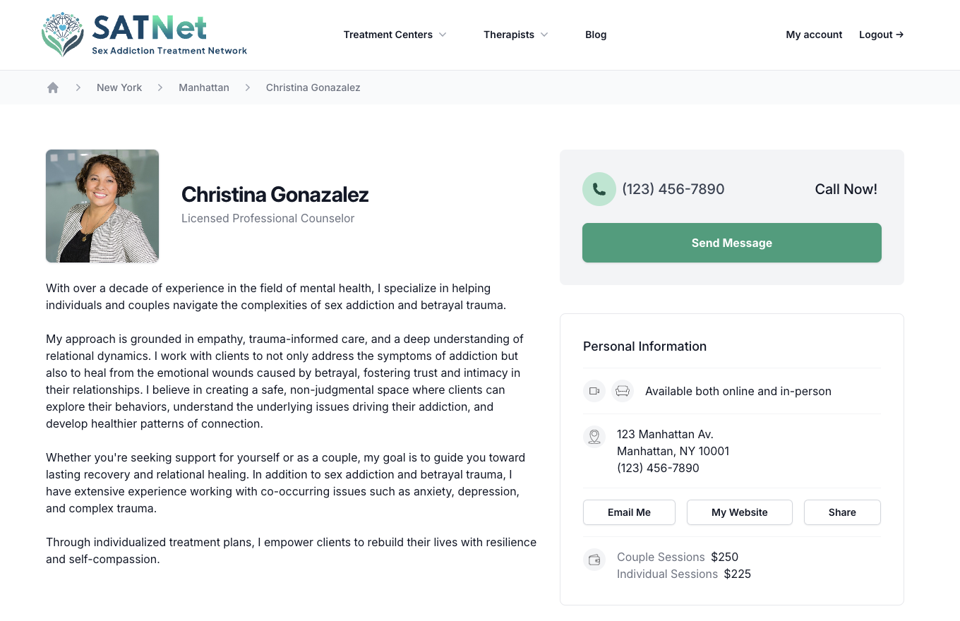 Profile page